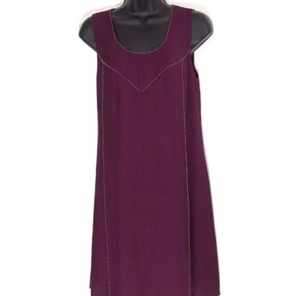 Vince Camuto Two Womens NWOT dress cranberry shift beaded cocktail size‎ large